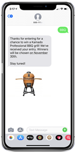 Run a “Text to Win” contest
